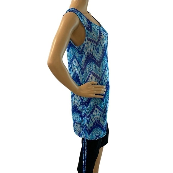SISTER Size Medium Swim suit Cover up Blue and white - Picture 3 of 10